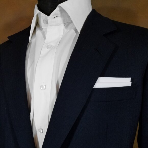 NEW White 100% Cotton Pre-Folded Pocket Square Handkerchief Insert - Picture 7 of 8